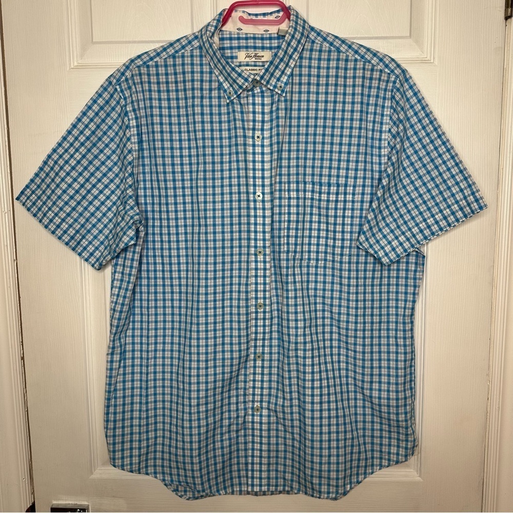 Van Heusen Originals Shirt Button-Down Blue & White Size Large